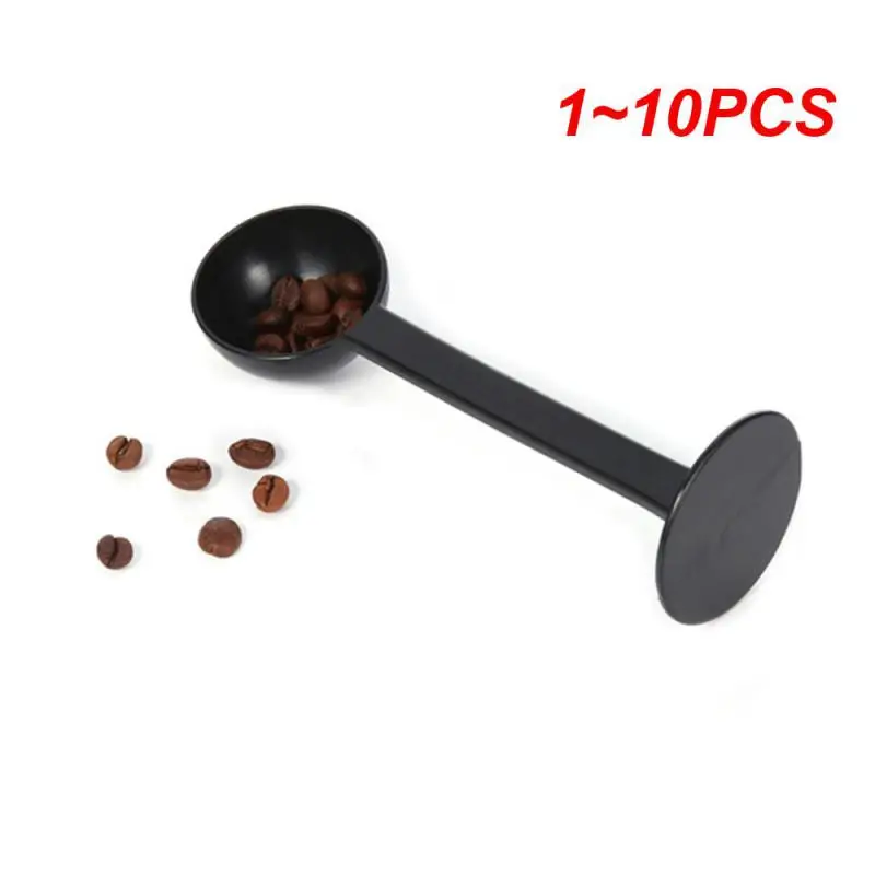  1 ~ 10PCS пластмаса / неръждаема стомана 2 в 1 кафе на прах Coffeeware Мерителна лъжица многофункционална кафе преса лъжичка
