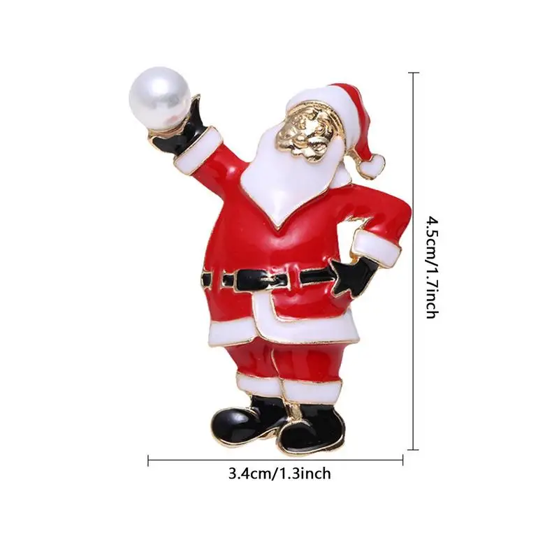 Santa Pin шал шалове шал клип Санта коледно дърво чорапи снежен човек ръкавици сладък Дядо Коледа интересни кристал пунктирана брошка 5