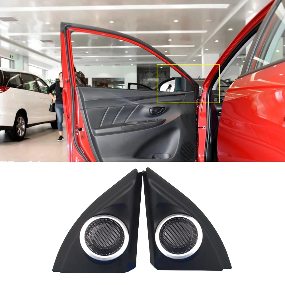Панел за врати на автомобили Аудио рог Cover Tweeter Триъгълен високоговорител Капак на високоговорителя за Toyota Vios Yaris 2013-2019