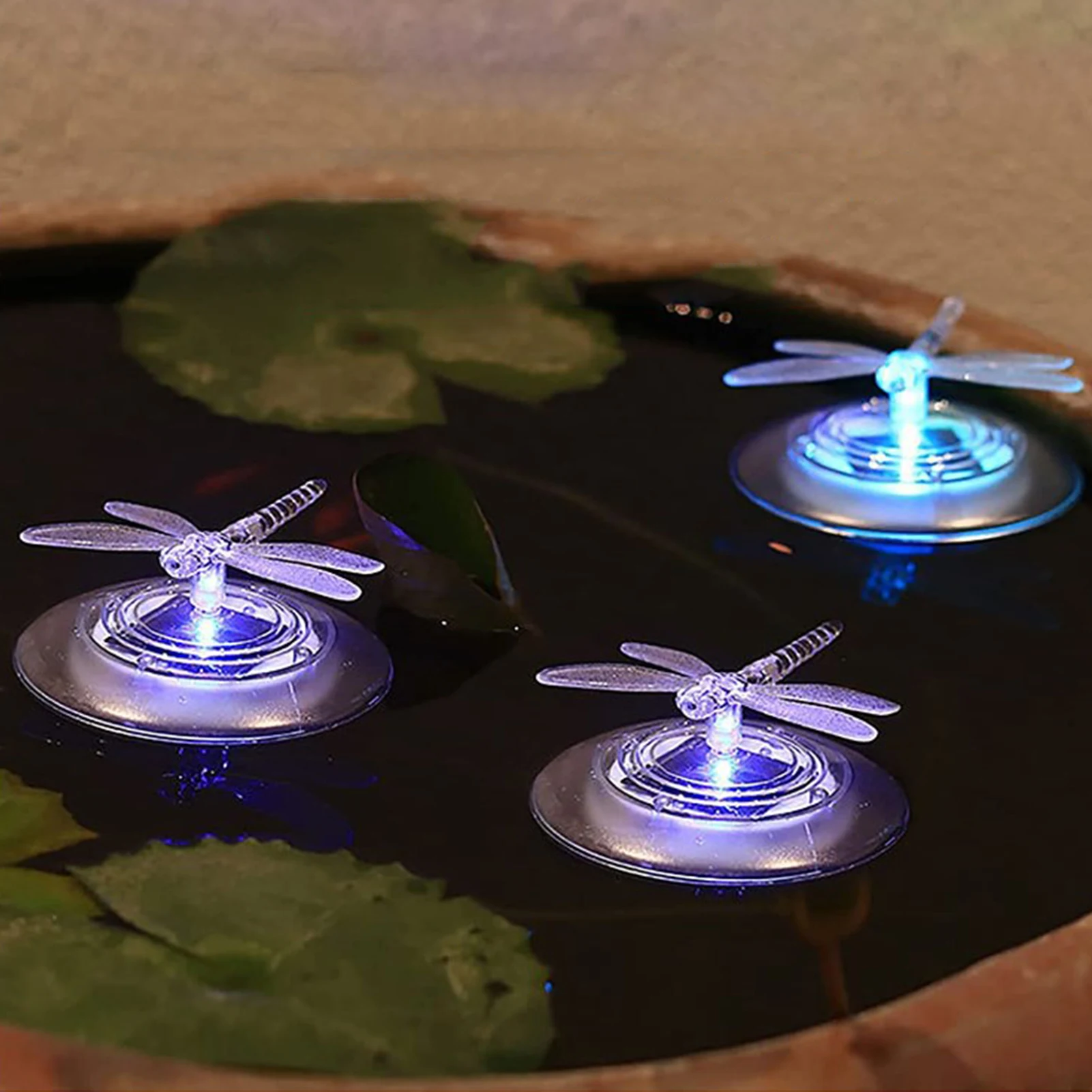 Слънчеви плаващи светлини за басейн Цветна LED пеперуда и драгой светлина Dragoy пеперуда открит градинска лампа плаваща светлина за 2