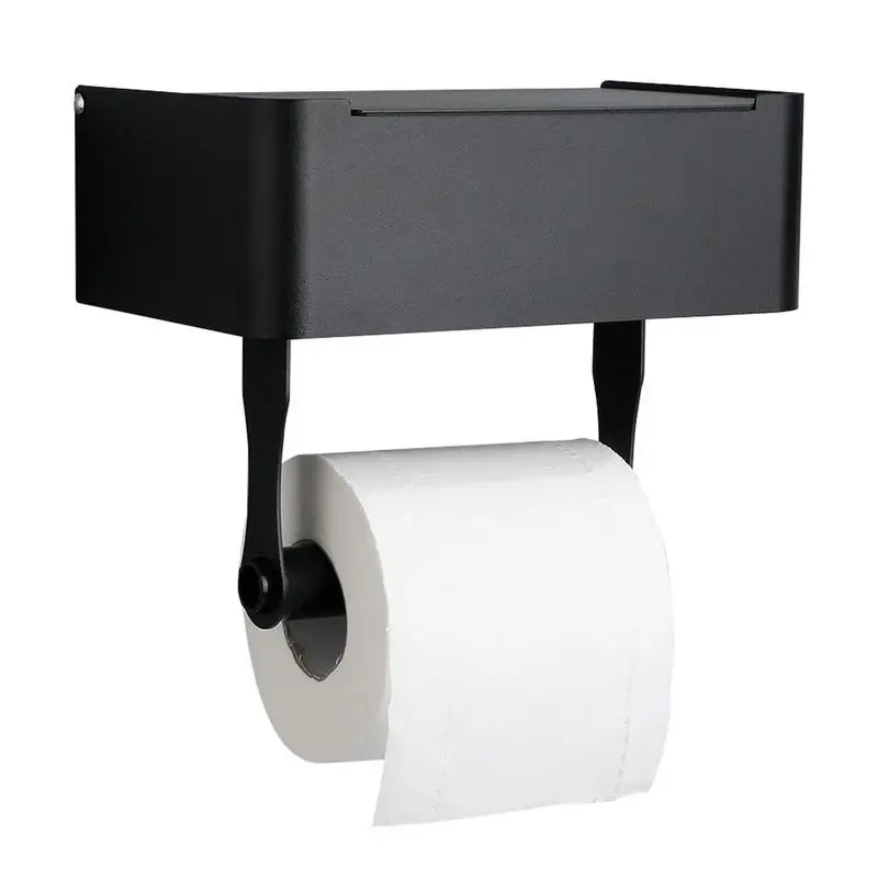 Държач за тоалетна хартия Кутии за тоалетна хартия за баня Държач за хартия за баня със съхранение Матово черно държач за ролка за тоалетна хартия