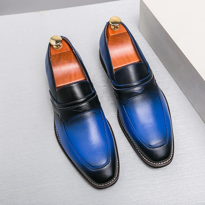 Мода смесен цвят мъжки мокасини приплъзване на рокля обувки за мъже официални обувки бизнес ежедневни кожени обувки за ежедневно