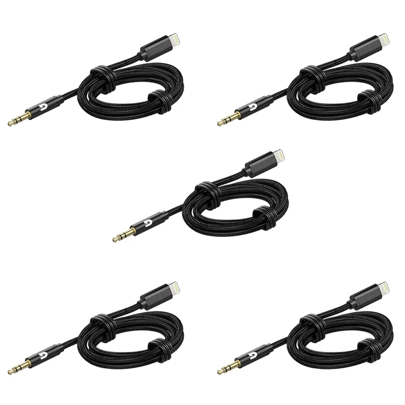 5X автомобилен AUX кабел за Iphone аудио кабел Aux кабел до 3.5Mm премиум аудио за Iphone 13 Pro-8 Plus автомобилни стереоуредби