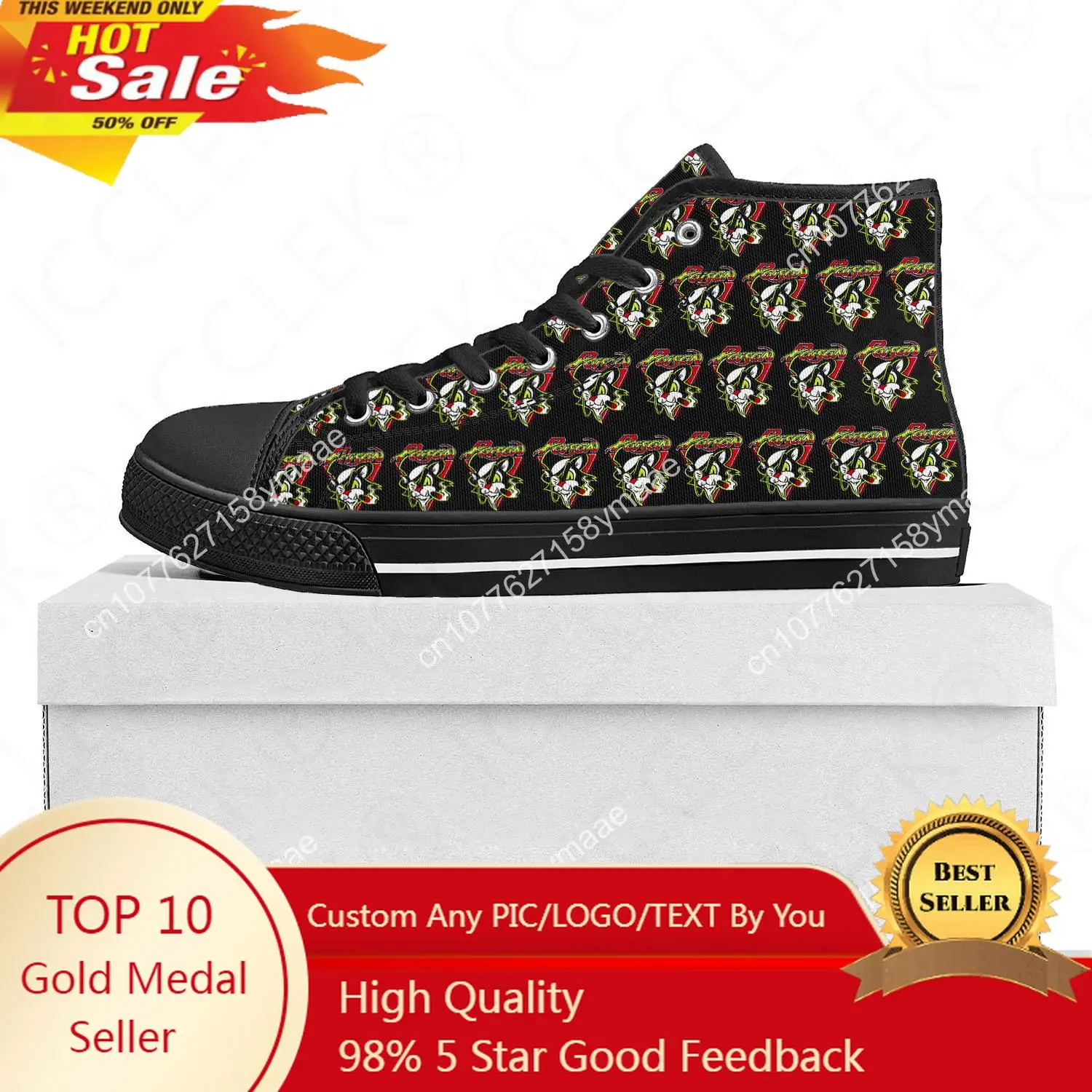 Poison Rock Band Pop High Top Висококачествени маратонки мъжки женски тийнейджър платно маратонки случайни двойка обувки по поръчка обувка черно