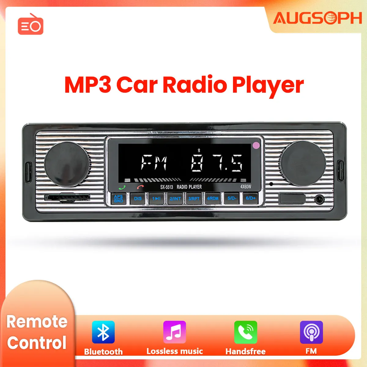 1Din Car Radio Multimedia MP5 плейър, универсална навигация с Android Auto & Bluetooth, HD екран USB TF FM Stereo