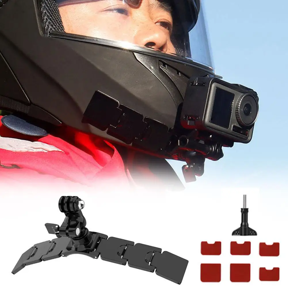 Full Face каска брадичка скоба за GoPro герой за Insta360 X3 действие камера регулируема каишка преден монтаж притежателя аксесоари