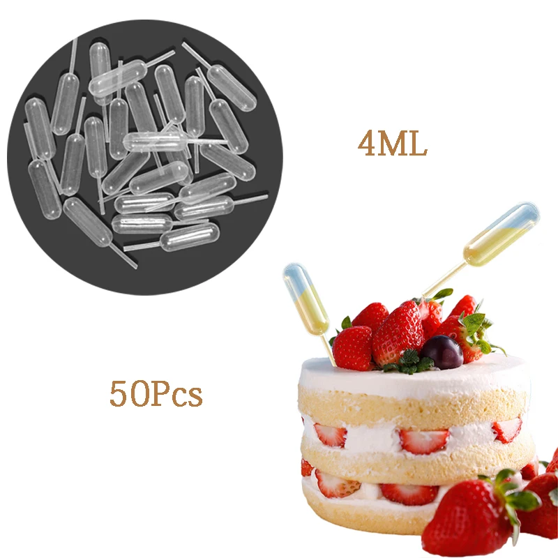 50Pcs 4ml сладолед желе млечен шейк капкомер за торта кухня експеримент инструменти млечен шейк за еднократна употреба желе капкомери