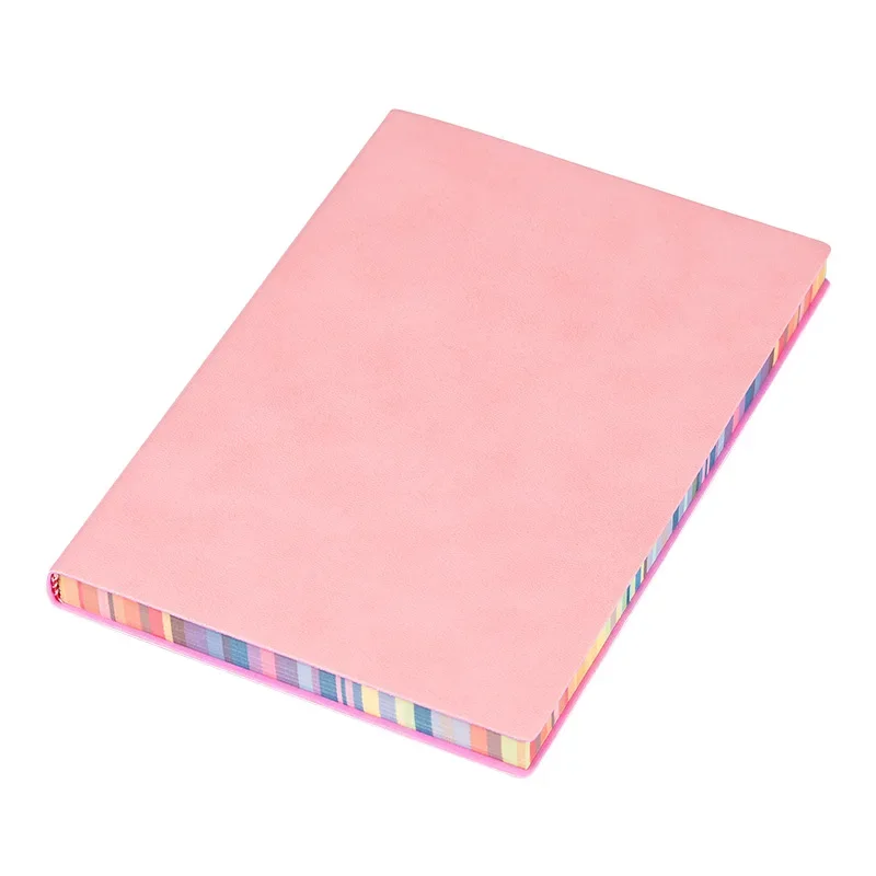 1pc A6 Rainbow Edge бележник със 100 листа мека кожена корица офис училище студент работа среща запис книга дневник 5