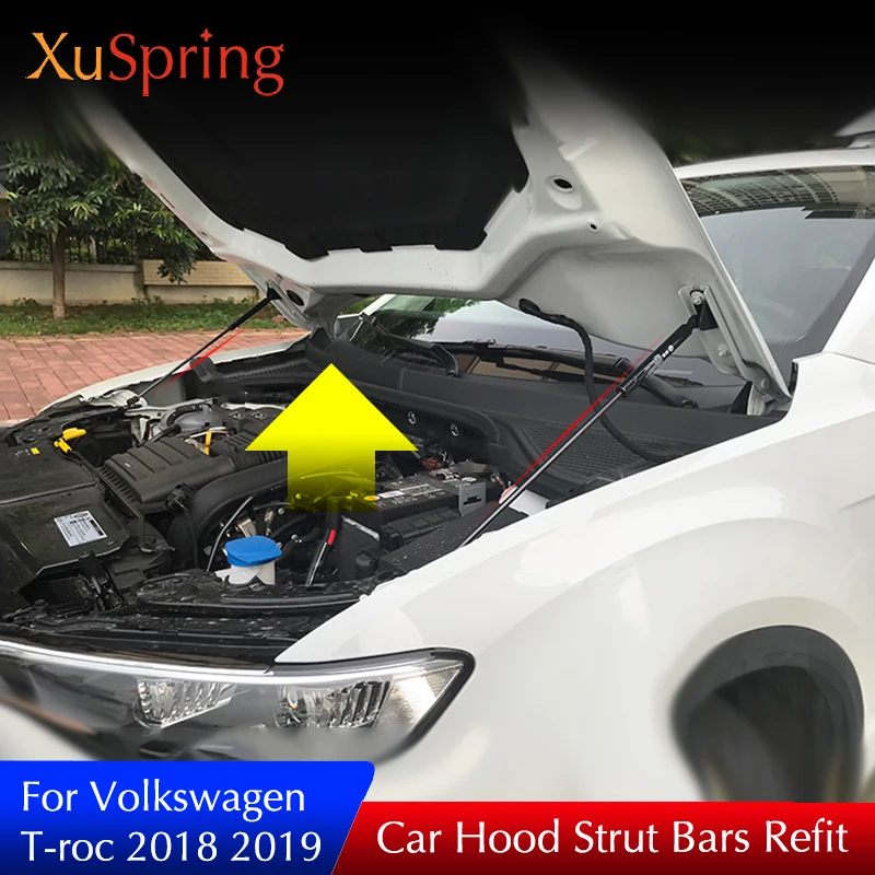 За Volkswagen VW T-ROC 2017-2023 Преден капак на автомобила Капак на двигателя Хидравличен прът Подпора Пружинни ударни пръти Скоба Автомобилен стайлинг