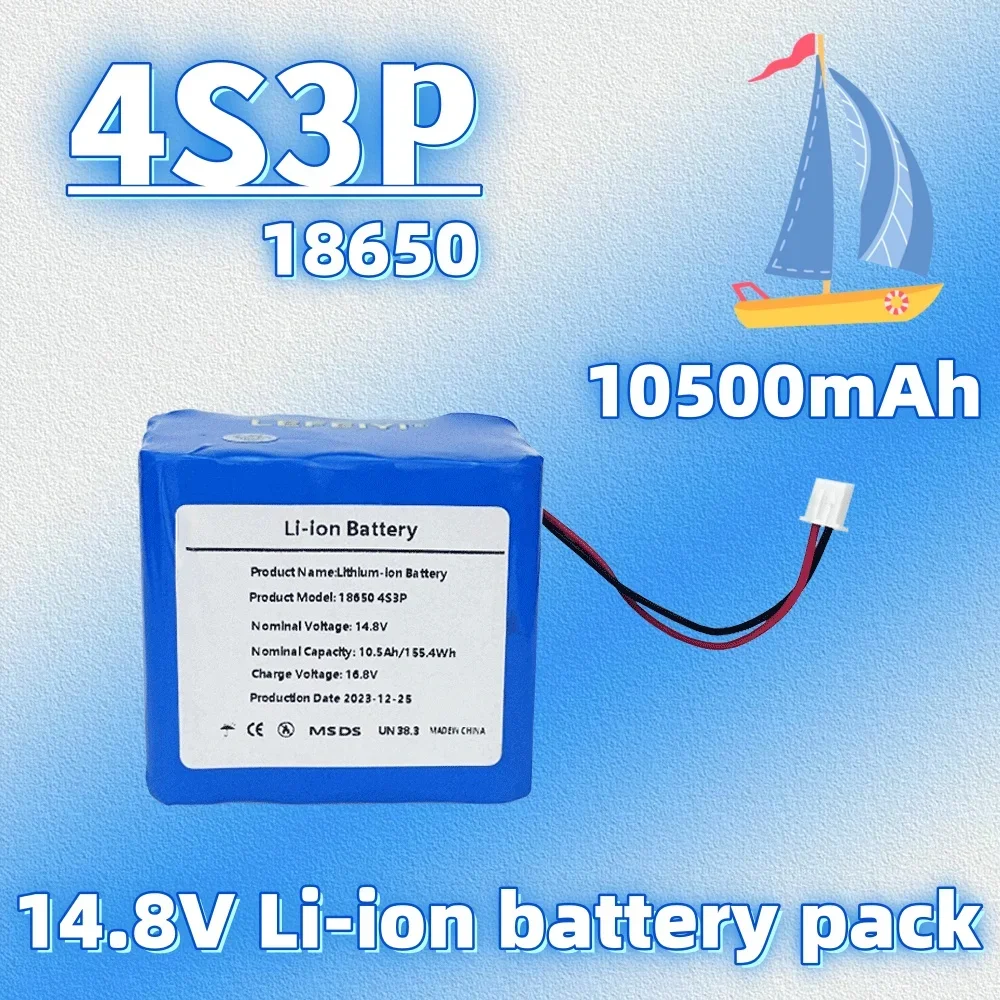 4S3P 14.8V 10500mAh 18650 Li-iom батерия с 5A BMS за нощен риболов лампа нагревател миньор лампа усилвател и т.н