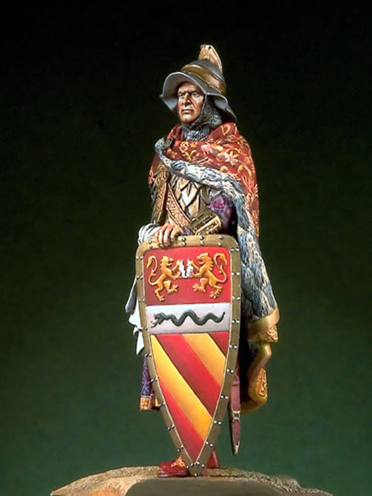 Смола Фигура 1/32 древен воин стойка с щит Модел Unassambled Небоядисана фигура сграда комплект