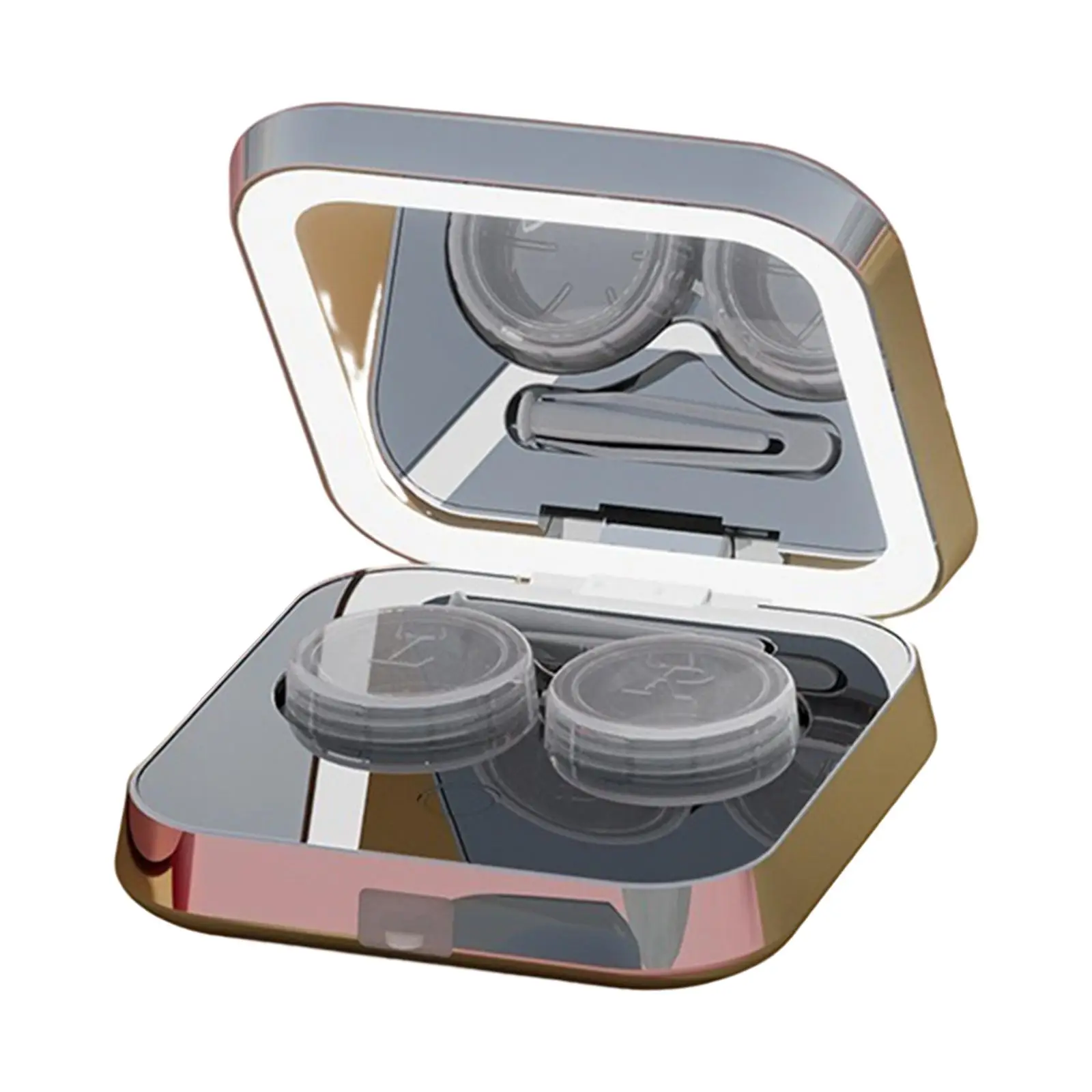  контактни лещи ултразвукови с огледални пинсети мини държач контейнер за съхранение почистване кутия око контакт лещи случай възрастни мъже жени 1