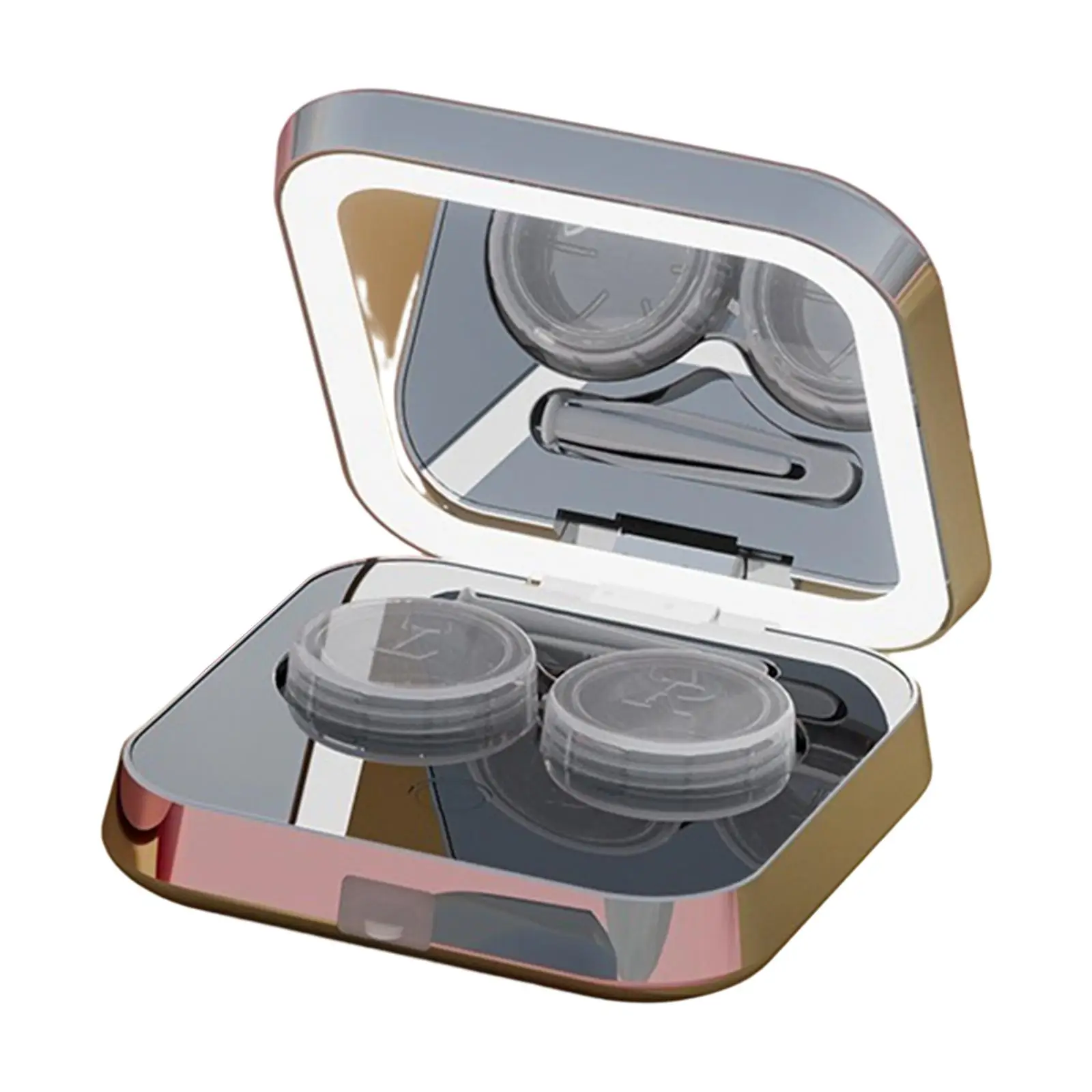  контактни лещи ултразвукови с огледални пинсети мини държач контейнер за съхранение почистване кутия око контакт лещи случай възрастни мъже жени 4