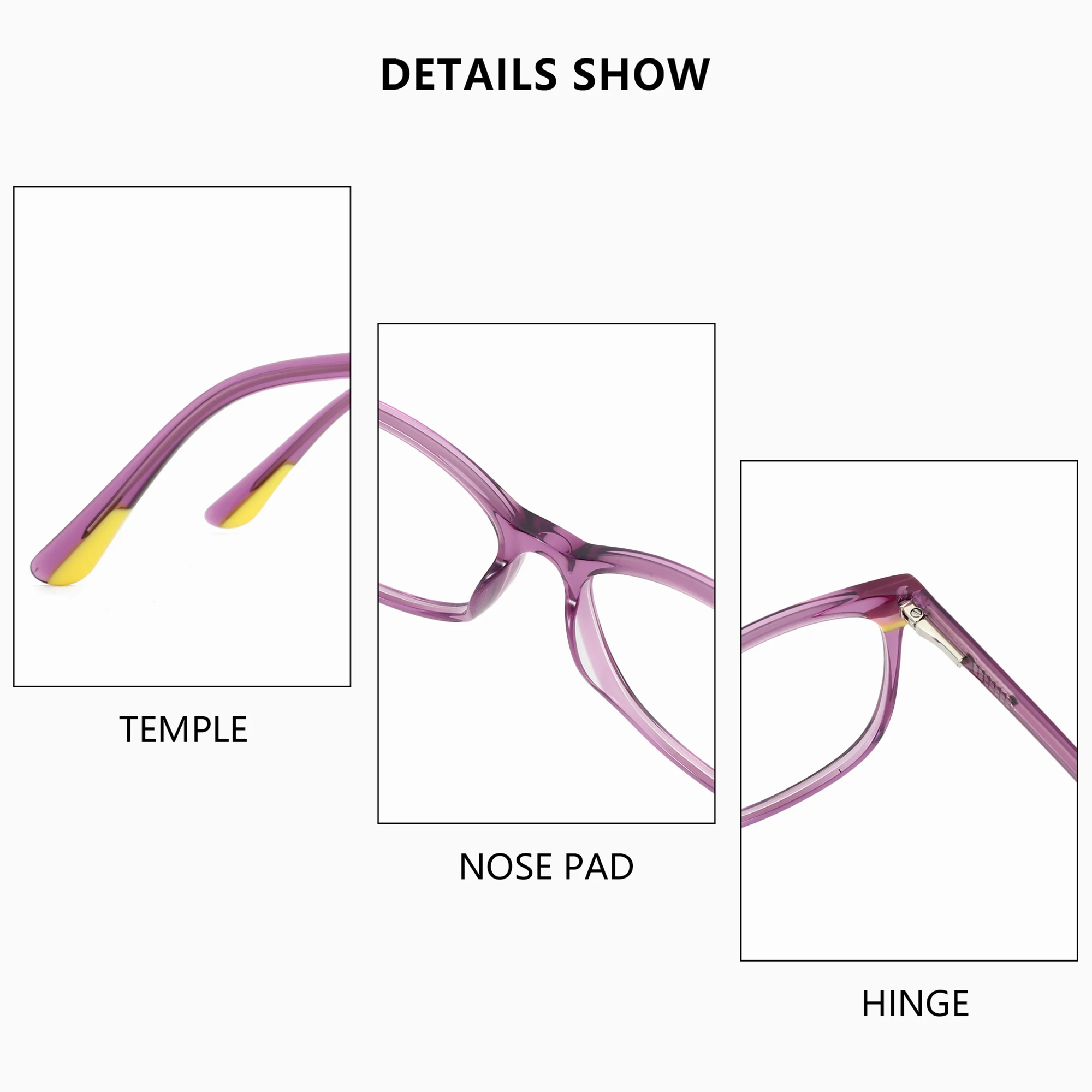 ZENOTTIC 2023 Мода пачуърк печат очила рамка ацетат оптични рамки за очила Дамски квадратни очила без рецепта 4