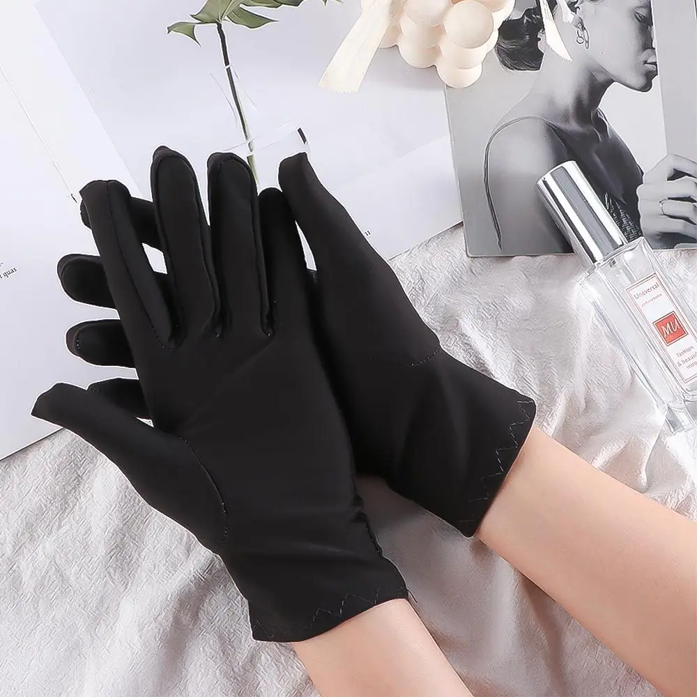 чист цвят Устойчиви на абразия перлени женски ръкавици Спортни ръкавици на открито Слънцезащитни ръкавици ръкавици за шофиране 5