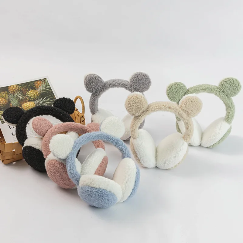 Cute Panda Ear Soft Plush Ear Warmer Коледни подаръци 10 + Детски зимни топли антифони Прекрасен външен защитен ухо Cover Earflap 0