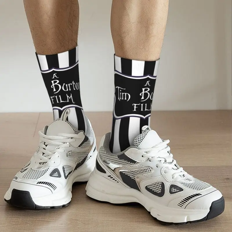 Fun Mens Beetlejuice A Tim Burton Film Dress Socks Унисекс удобни топли 3D принтирани чорапи 4