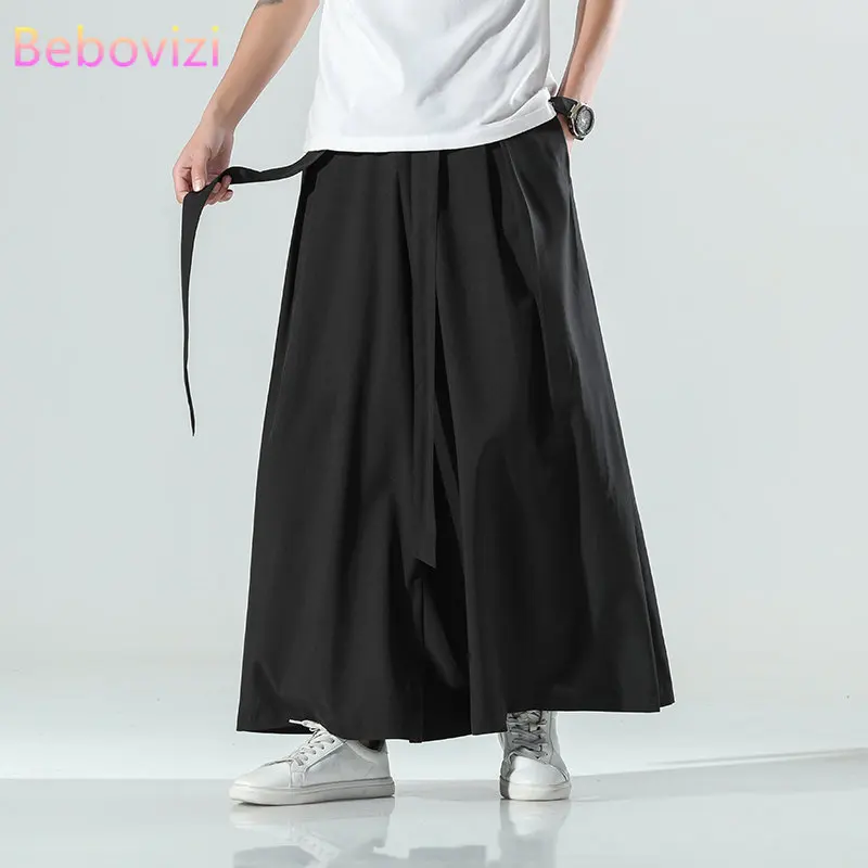 Harajuku японски кимоно панталони случайни широки панталони китайски стил ханфу мъже черни кунг-фу панталони плюс размер 5XL 4XL