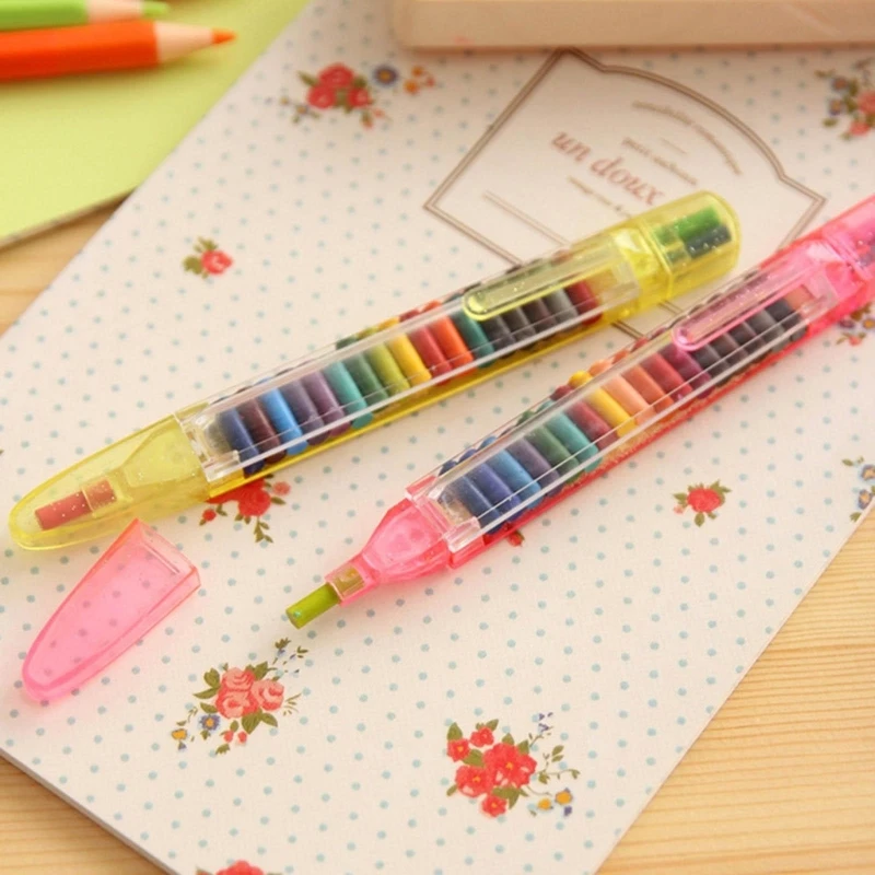 5PCS пастел писалки 20 цветни пълнители / писалка за многократна употреба пастел писалки за момче момиче рисуване Doodling книга карта вземане DIY занаят