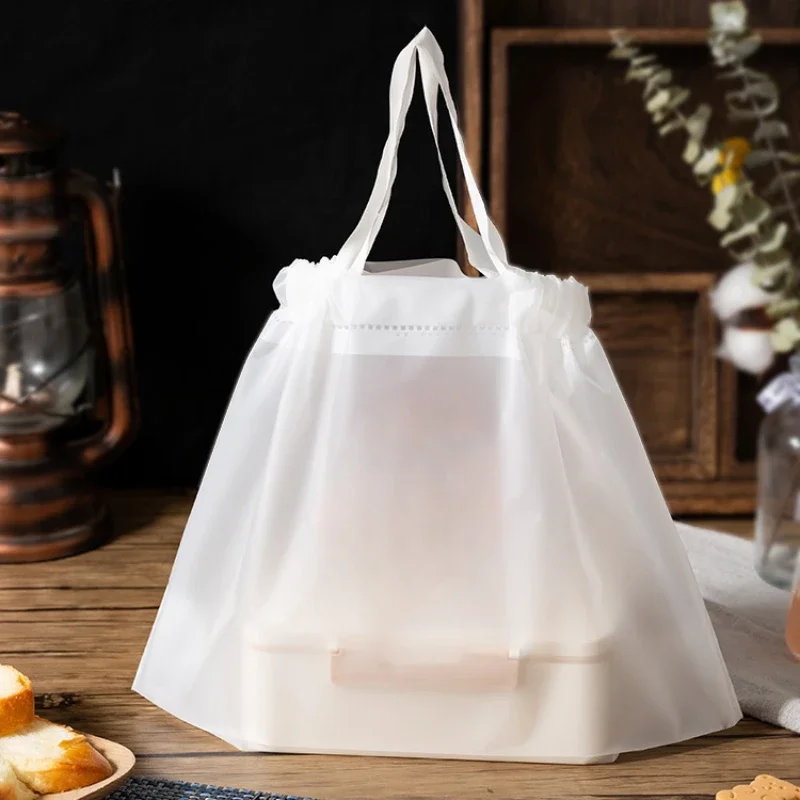 Вземете далеч опаковъчна чанта вратовръзка устата издърпайте въже чанта салата храна преносими опаковки чанта Dim сума опаковки сгъстени пластмасови торбички