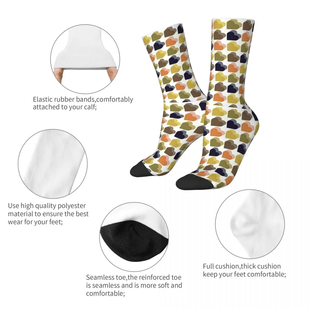 Есен Зима Смешни мъжки женски любовни сърца Multi Orla Kiely чорапи мода ретро дишащи футболни чорапи 1
