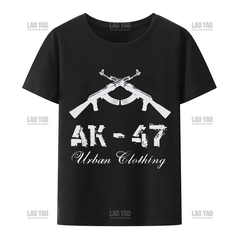 Уникален Harajuku широк реколта Ak-47 отпечатани тениска Топ O-образно деколте къс ръкав Ropa Hombre гореща продажба