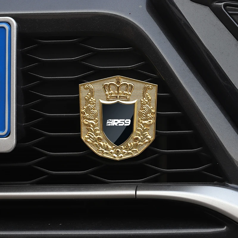 Корона форма кола предна решетка стикери, кола предната решетка метални стикери за Mini R59 с лого Аксесоари за кола 3