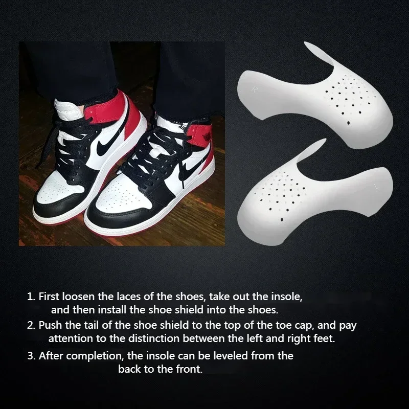 Протектори за гънки за обувки против бръчки Леки вложки за щит за обувки Протектор за маратонки Crack Toe Cap Support Shoe Stretcher 5