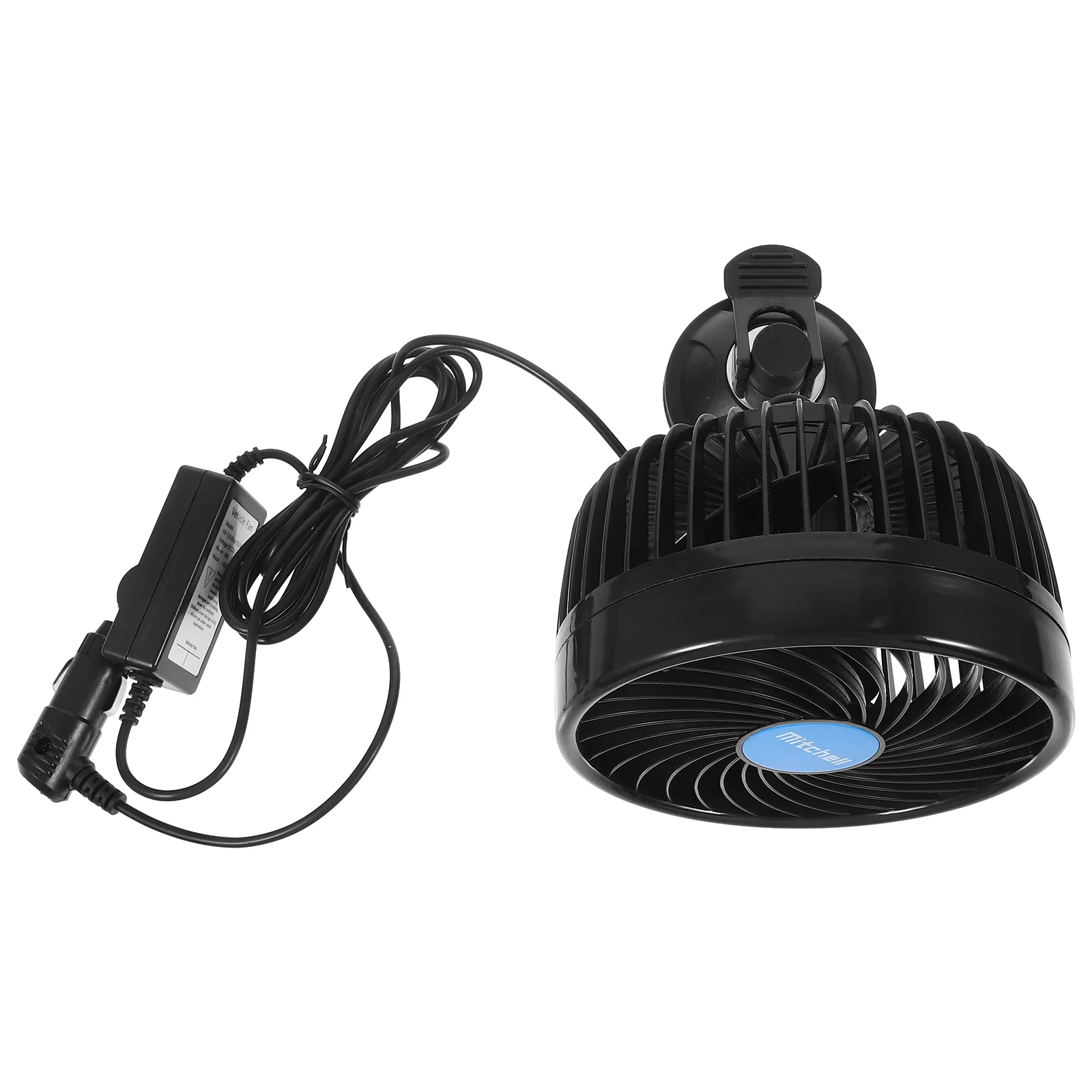 6 инча издънка фен творчески кола интериор фен малък летен вентилатор удобен автомобилен вентилатор за мъже жени (черен, 12V)