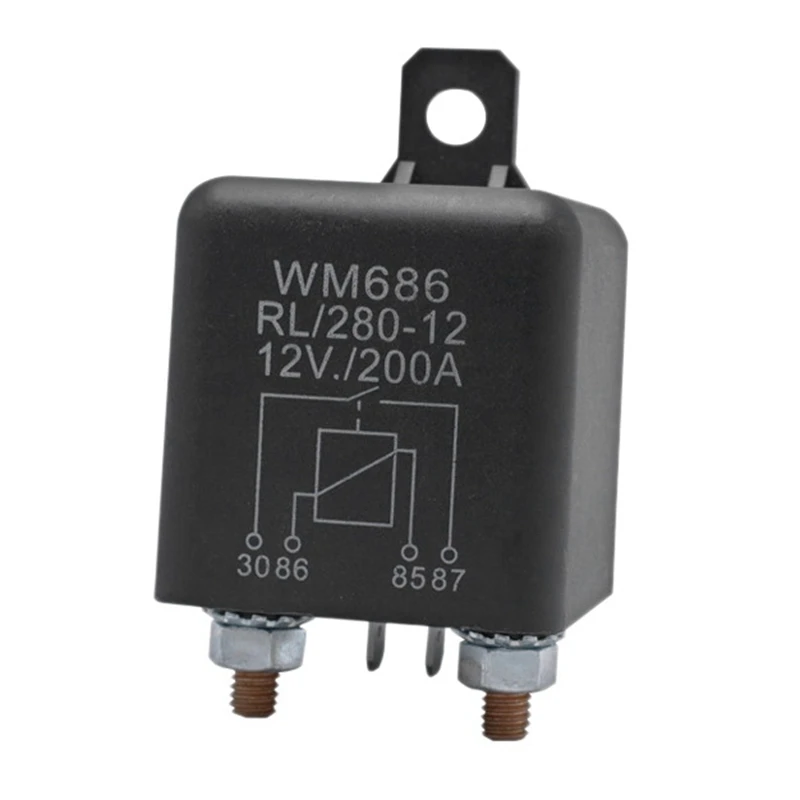 Battery изолатор реле 12V 4-пинов WM686 Старт реле кола ON / OFF превключвател нормално отворен реле RL / 280 200A