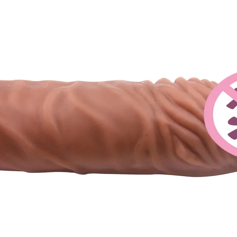 Мек повторно използваем презерватив вибратор петел пръстен реалистичен мъжки пенис ръкав удължител разширяване забавяне време секс играчка за мъже възрастен продукт 3