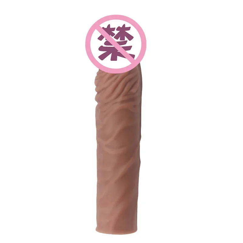 Мек повторно използваем презерватив вибратор петел пръстен реалистичен мъжки пенис ръкав удължител разширяване забавяне време секс играчка за мъже възрастен продукт 4