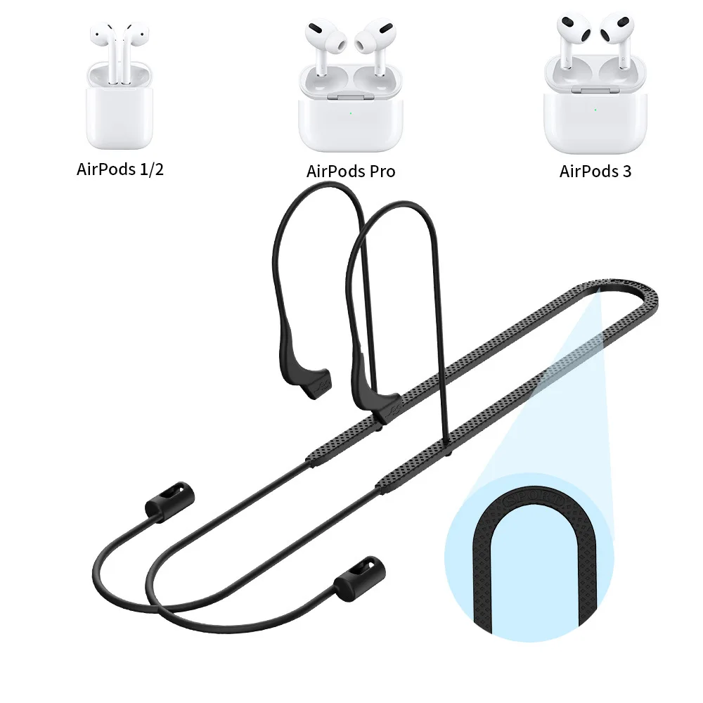 Силиконови меки анти изгубени каишка слушалки врата въже за Aripods1 / 2/3 Pro безжични слушалки анти-изгубени каишка ремък за слушалки