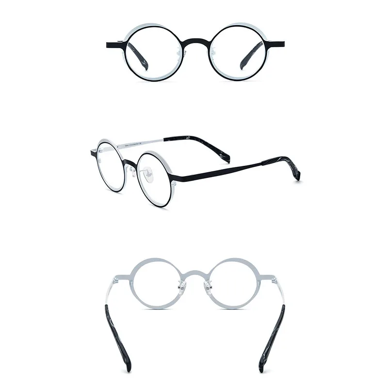Belight оптичен титанов комбинират цвят пълен ръб кръг реколта ретро очила рецепта леща очила рамка очила 185774 4