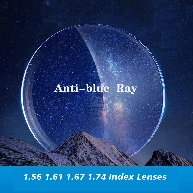 1.56 1.61 1.67 Анти синя светлина рецепта полистиренова смола асферични очила леща миопия хиперопия четене лещи 5