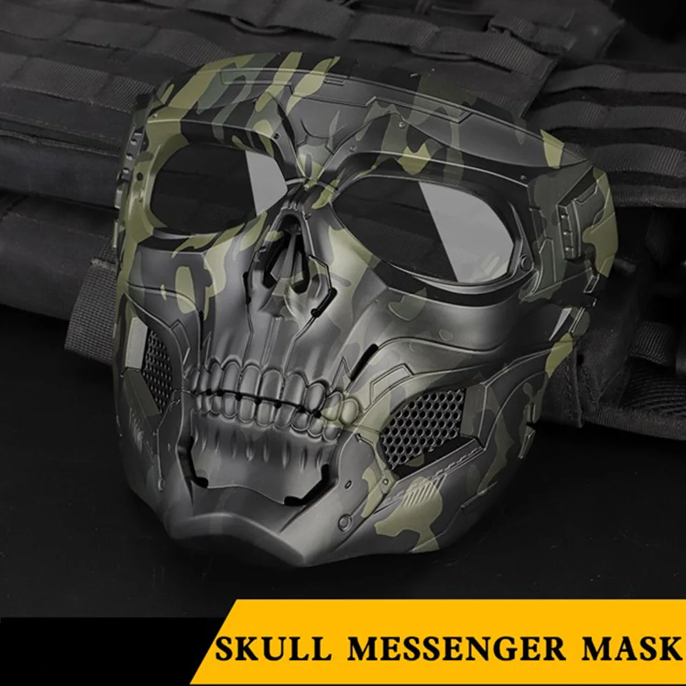 Военни Тактически череп пратеник Пълна маска за лице Косплей Хелоуин парти маска Еърсофт лов стрелба