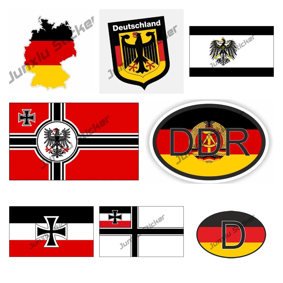 Fashion Германия Decals Германия Flag Decal Немска империя стикери DK империя 1903 до 1918 Железен кръст Световна война Германия армия флаг