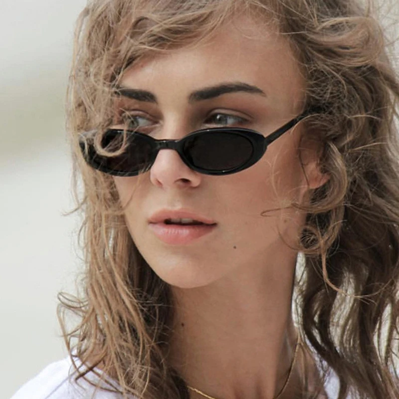 Секси жени Слънчеви очила с малка рамка 2023 Нова мода Леопард Браун Дамски слънчеви очила Реколта овални черни нюанси UV400 очила 1