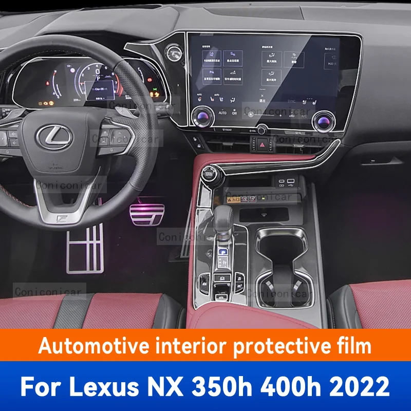 За LEXUS NX 2022 350h 400h автомобил интериор център конзола прозрачен TPU защитно фолио против надраскване ремонт филм аксесоари
