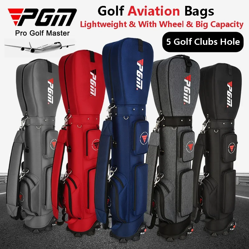 PGM жени мъже голф чанти лек голф авиация пакет с колело голям капацитет стойка пакет може да постави 14 клубове пътни чанти