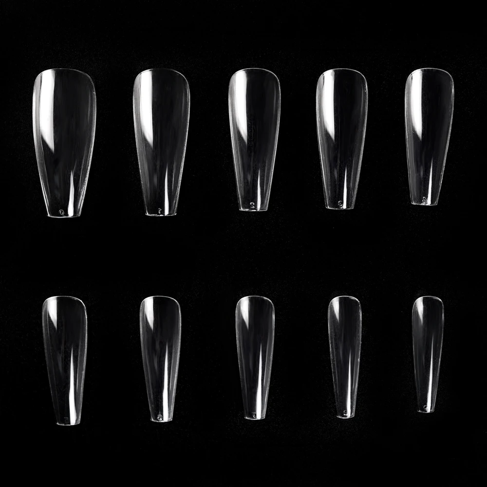 KADS 500pcs нокти съвети без гънка пълно покритие шило ковчег фалшиви нокти дълъг квадрат трапец нокти доставки за професионалисти