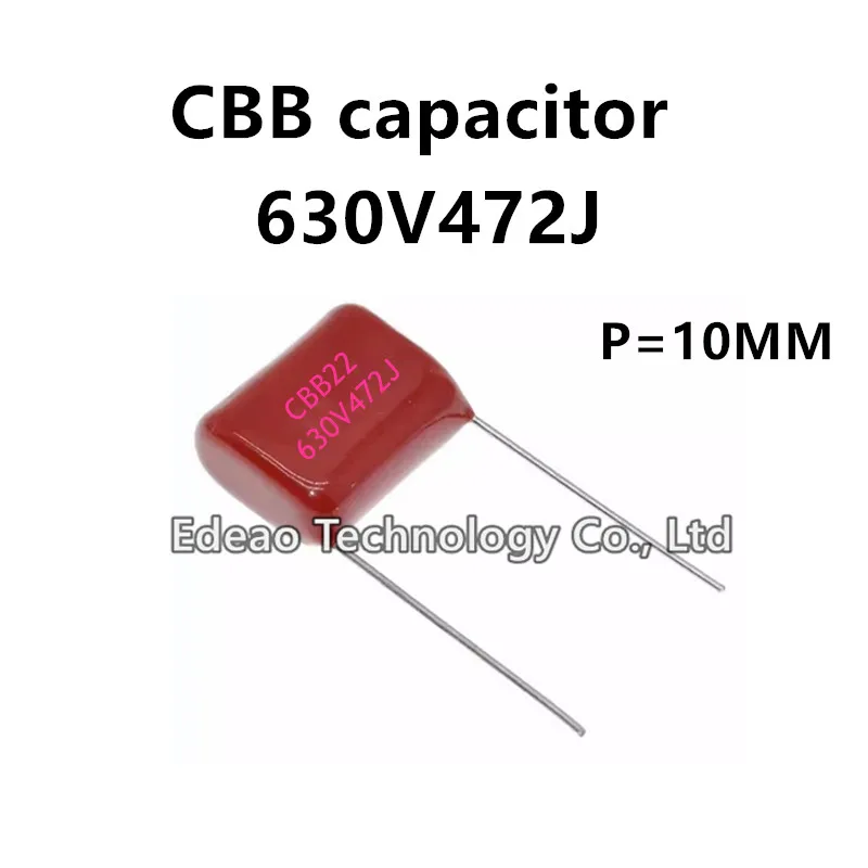10pcs/lot CBB кондензатор CBB21 CBB22 630V 472J 0.0047UF 4.7NF 630V472J 472J630V 472 5% стъпка 10MM P=10 P=10MM