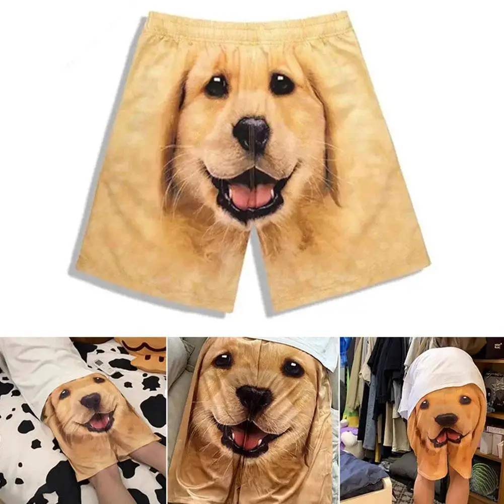 Творчески смешни ежедневни шорти за мъже Бързо сухо плажно облекло Lounge Wear Супер меки шорти за сън Голям модел на куче
