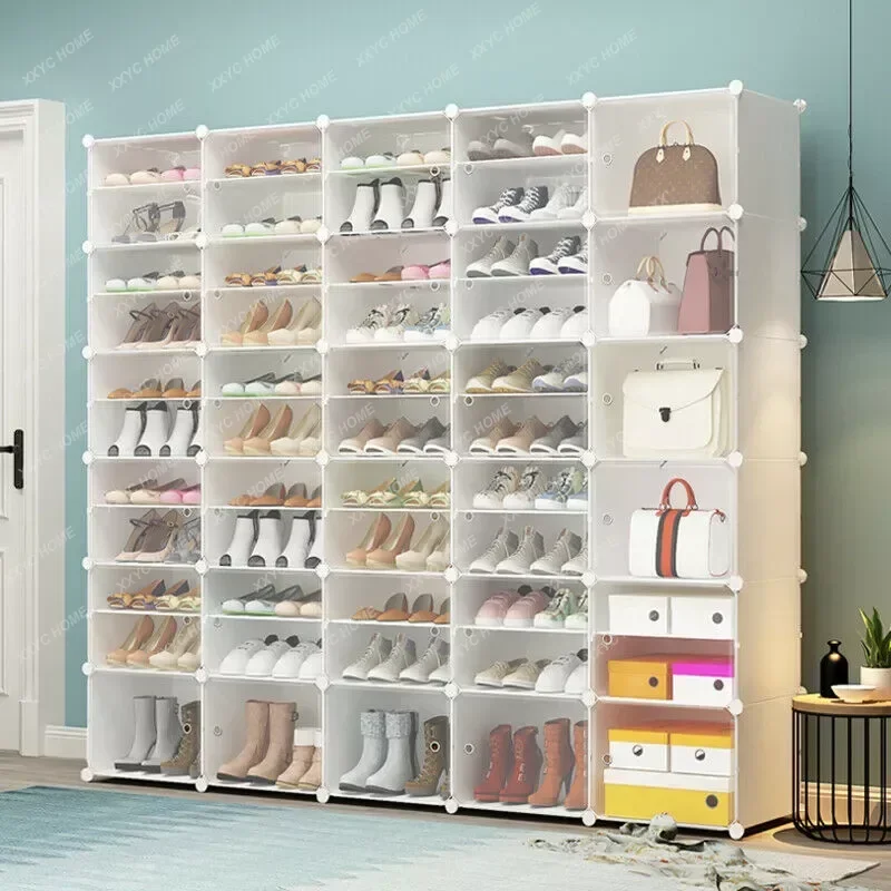 Преносима организираща кула за съхранение на обувки, модулен шкаф за спестяване на пространство, бяла идеална стойка за обувки за маратонки, ботуши, чехли
