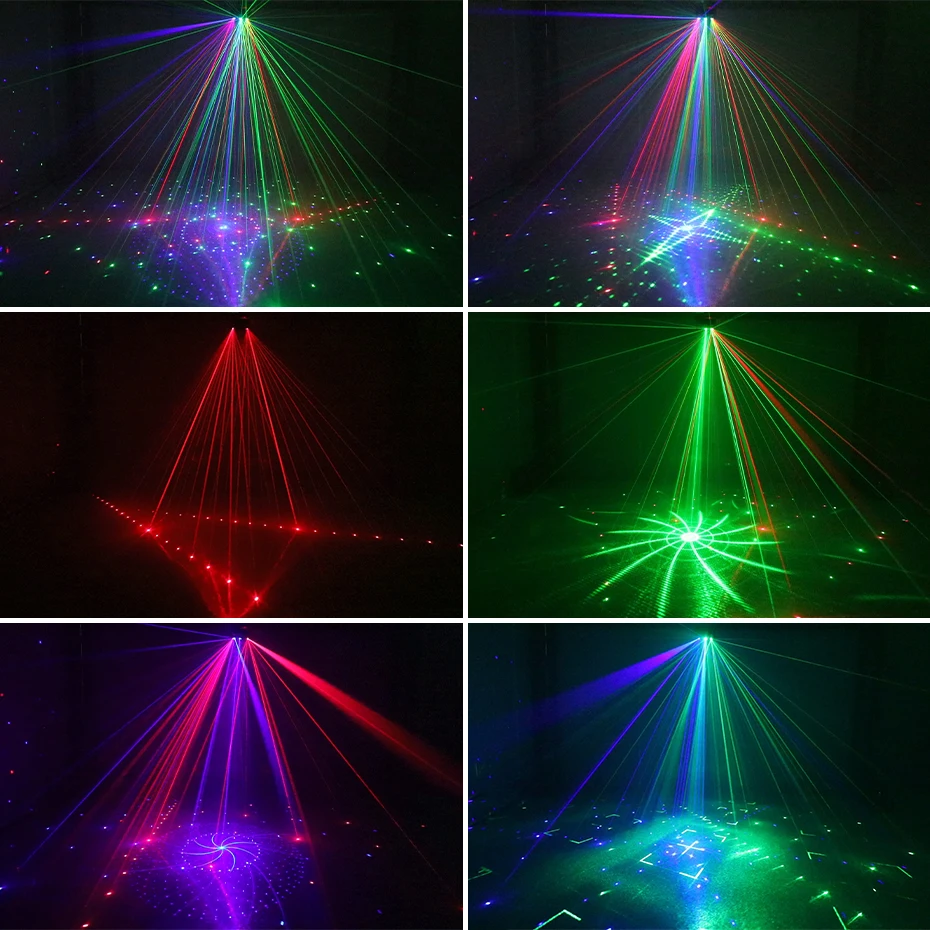 YSH 21 очи RGB парти DJ дискотека лъч модели етап лазерна светлина проектор RGB UV LED строб звук парти празник сватбена лампа 3