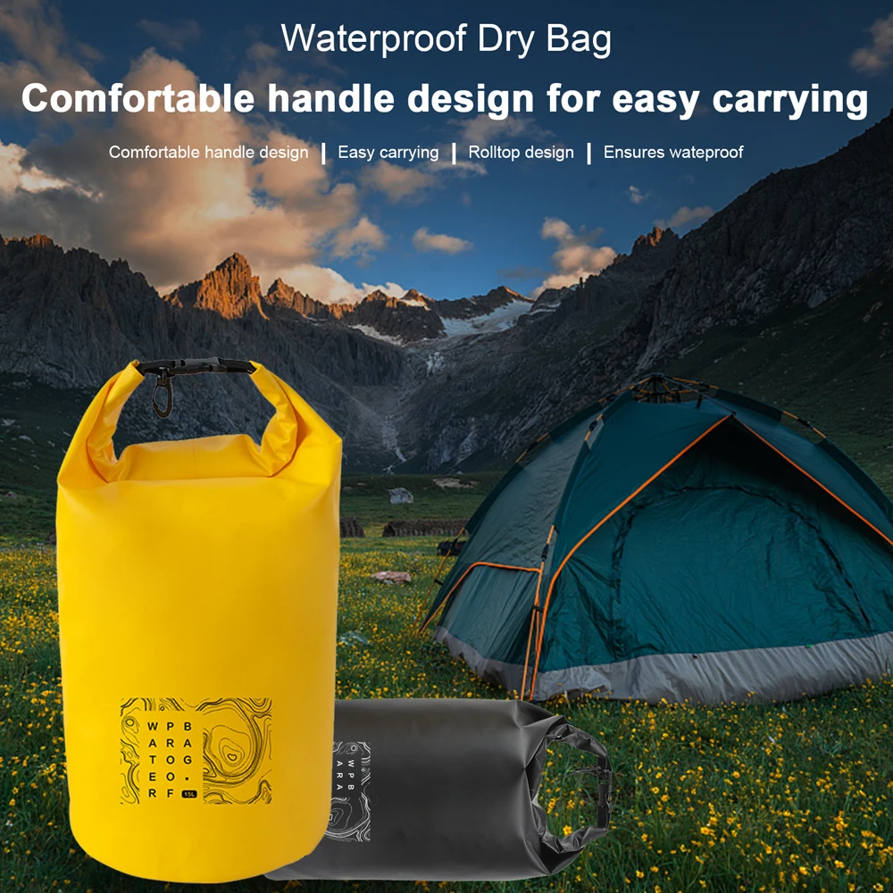 Drifting водоустойчив DryBag PVC къмпинг туризъм плуване рафтинг река трекинг чанта Dampproof дрехи чанта за съхранение 15L / 10L 4