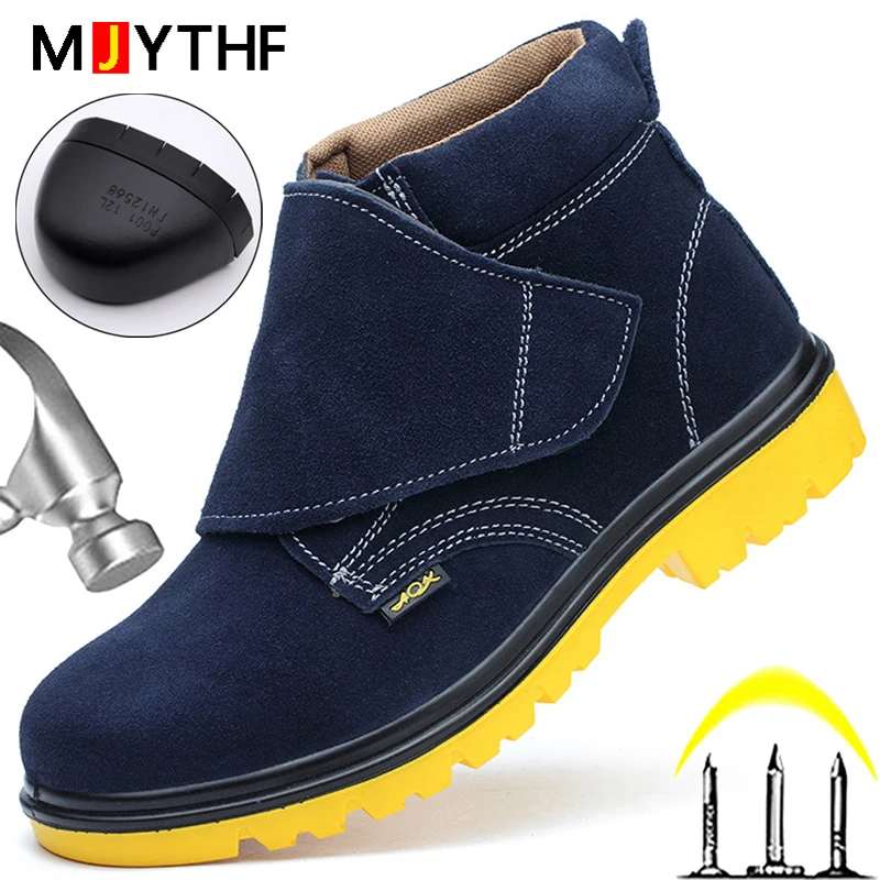 Строителни работни ботуши Стоманени Toe Cap Индустриални обувки Мъжки обувки за сигурност Пробивно-устойчиви заваръчни ботуши Защитни обувки за безопасност