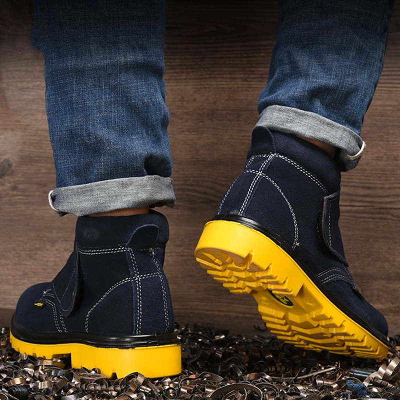 Строителни работни ботуши Стоманени Toe Cap Индустриални обувки Мъжки обувки за сигурност Пробивно-устойчиви заваръчни ботуши Защитни обувки за безопасност 4