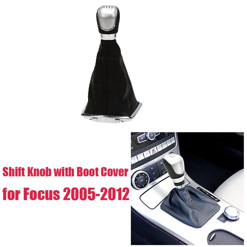 Car ABS + PU копче за превключване на предавките с капак за прах за Ford Focus / Focus 2 Mk2 2005-2011 Автомобилен стайлинг