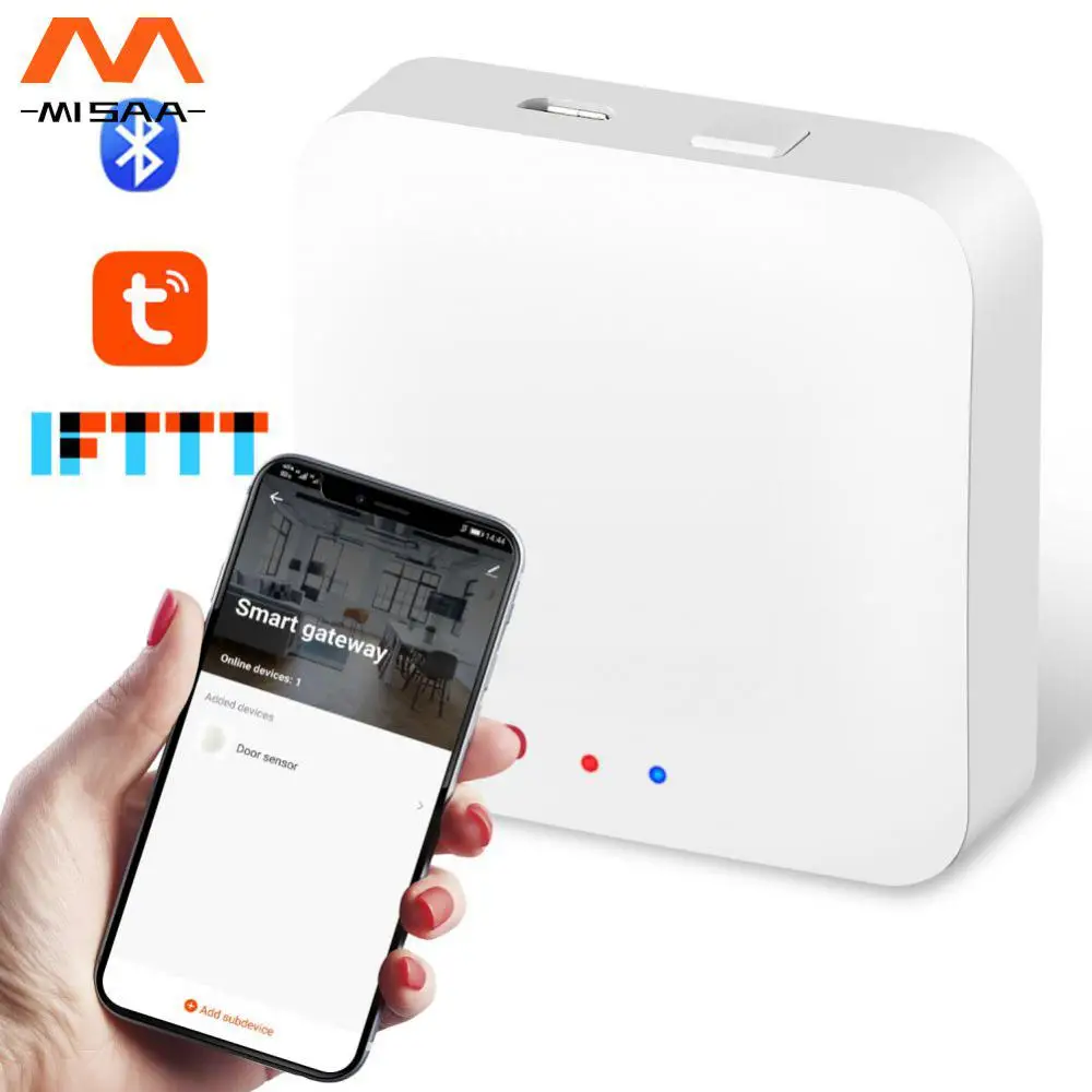 Интелигентен безжичен шлюз, съвместим с Bluetooth дистанционно управление Tuya App Дистанционно управление Интелигентен живот за дома Alexa Smart Home 0